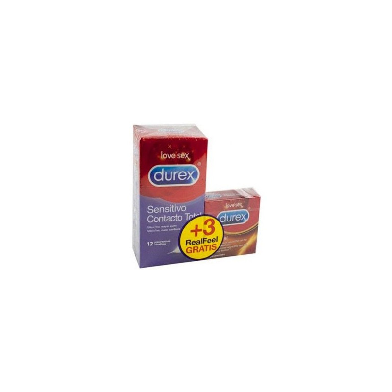 DUREX PRESERVATIVOS SENSITIVO CONTACTO TOTAL 15 UDS