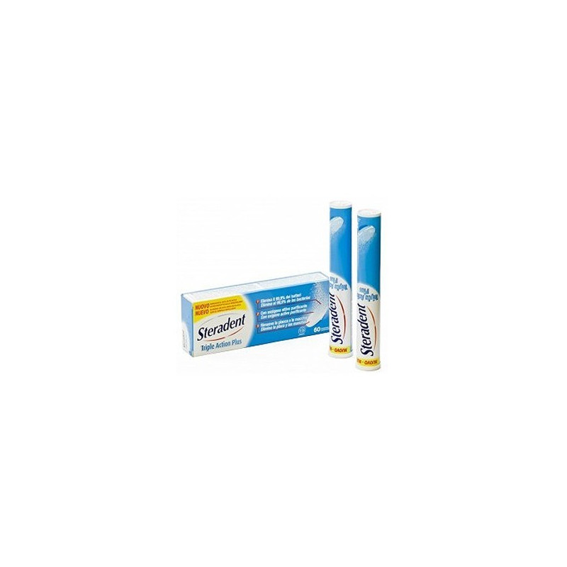 STERADENT TRIPLE ACCION PLUS 60 TABLETAS EFERVESCENTES