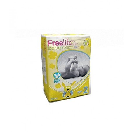 FREELIFE BEBECASH PAÑAL MINI 3-6 KG T2 56 UDS