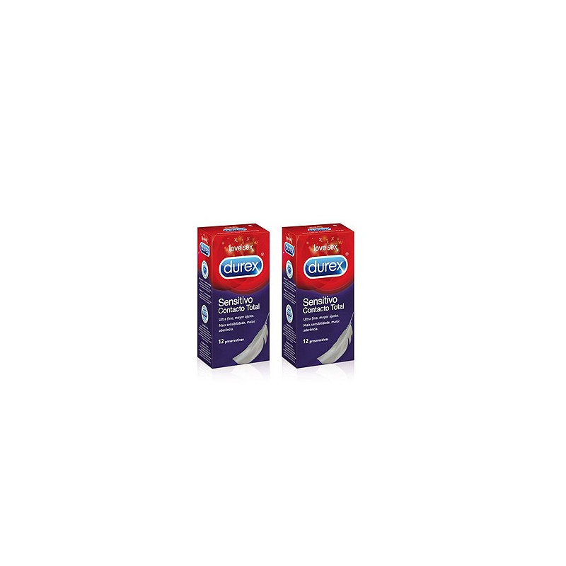 Durex sensitivo contacto total 12 preservativos 2 cajas