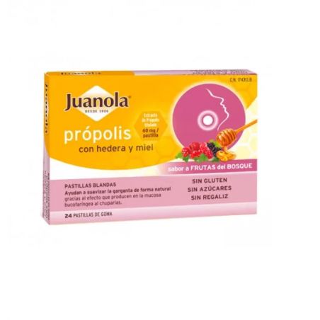 JUANOLA PROPOLIS HIEDRA FRUTOS BOSQUE PASTILLAS BLANDAS 24 UNI 48 G