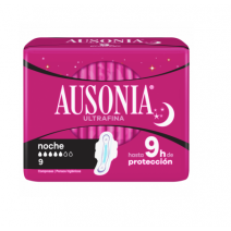 AUSONIA ULTRAFINA COMPRESAS NOCHE CON ALAS 9 UDS