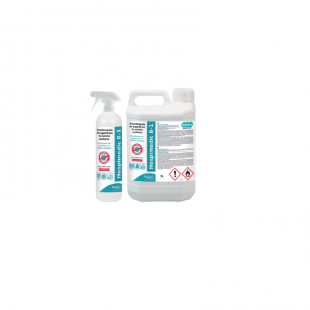 Desinfectante superficies hospimedic b-1 c/pulverizador 750ml caja 15 uds