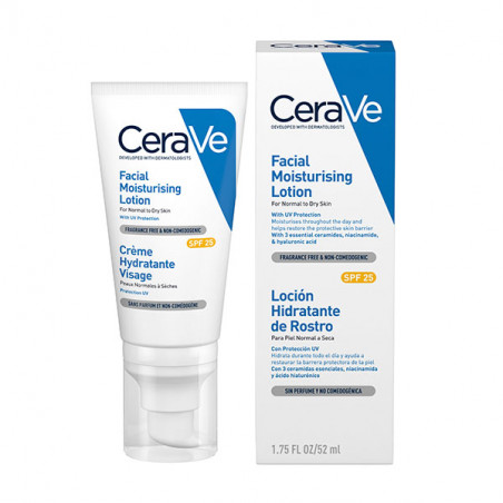 Cerave loción hidratante rostro SPF 25+ 52ml