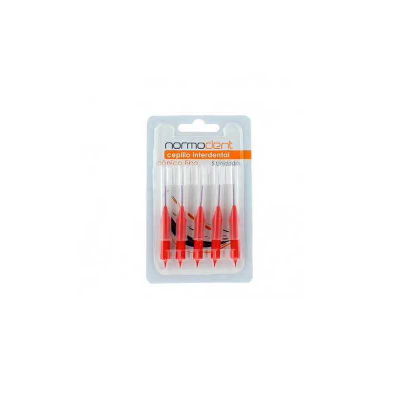 Normodent cepillo interdental conico fino 5 uds