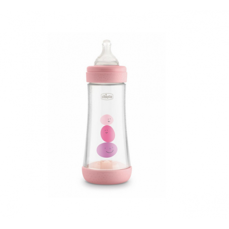 Chicco perfect5 neutro biberon t silicona rosa 4m+ flujo rapido 300 ml