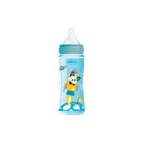 Chicco biberon pp t silicona fisiológico flujo rapido 4m+ 330 ml azul