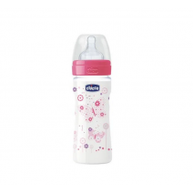 Chicco biberon well being silicona rosa 250 ml 2m+