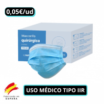 Mascarilla quirurgica azul tipo iir caja 50 uds papelmatic