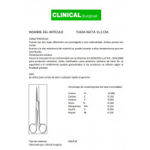 Tijera recta a/r 11cm Salunatur 1 ud