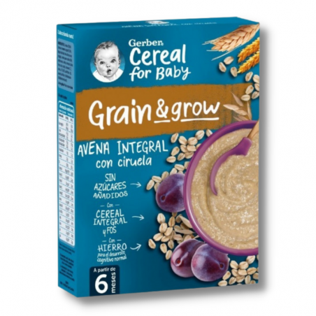 Gerber papilla avena con ciruela 250gr