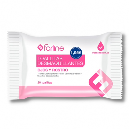 Toallitas desmaquillantes ojos y rostro Farline 20uds