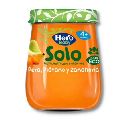 Hero solo eco pera plátano y zanahoria 120 gr