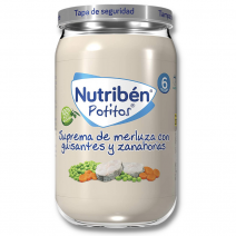 Nutribén potito merluza, guisantes y zanahorias 235 gr