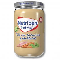 Nutribén potito pollo guisantes y zanahoria 235 gr