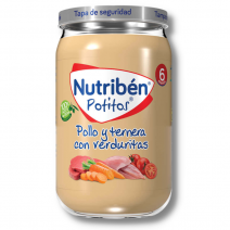Nutribén potito pollo ternera y verduritas 235 gr