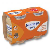Nutriben 2 potitos platano, naranja y galleta 2 uds x 190gr