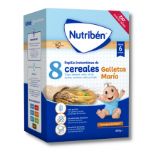 Nutriben papilla 8 cereales galletas maria 600 g