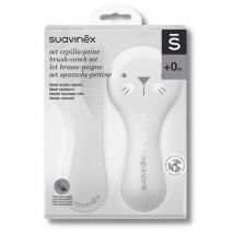 Suavinex cepillo y peine bebe blanco decorado +0 meses