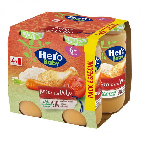 Hero baby tarritos arroz pollo 4x235g