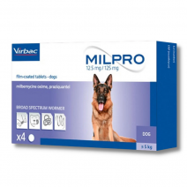 Milpro perros grandes 5-25kg 4 comprimidos 12,5 mg/125 mg