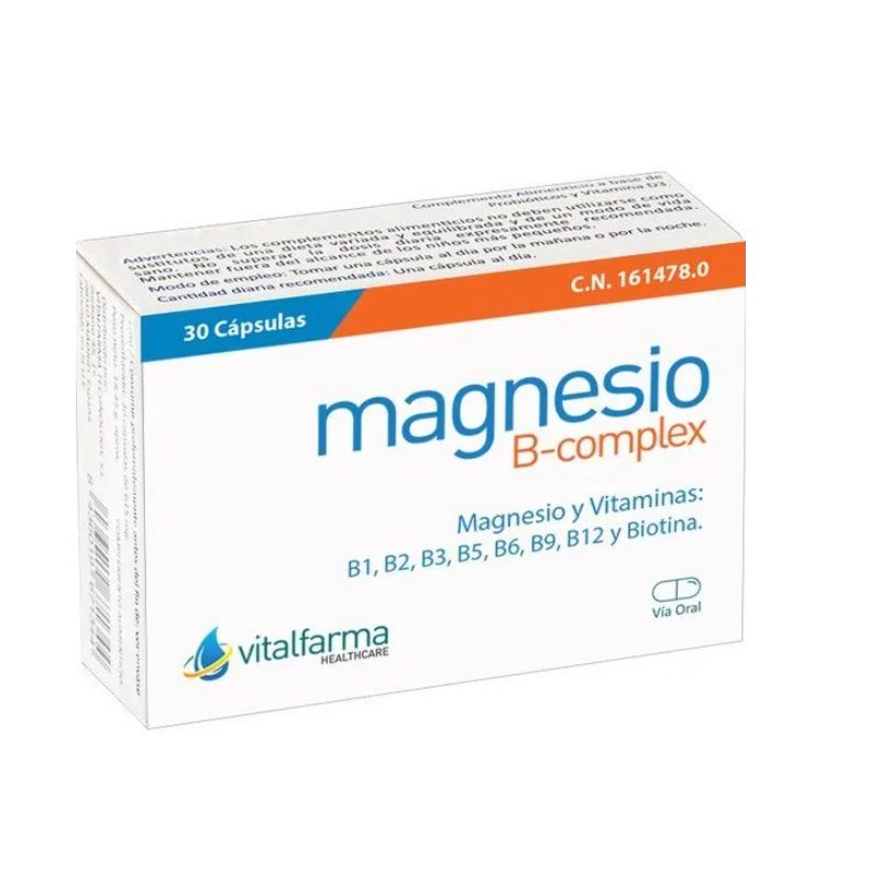 Vitalfarma magnesio + bcomplex 30 capsulas