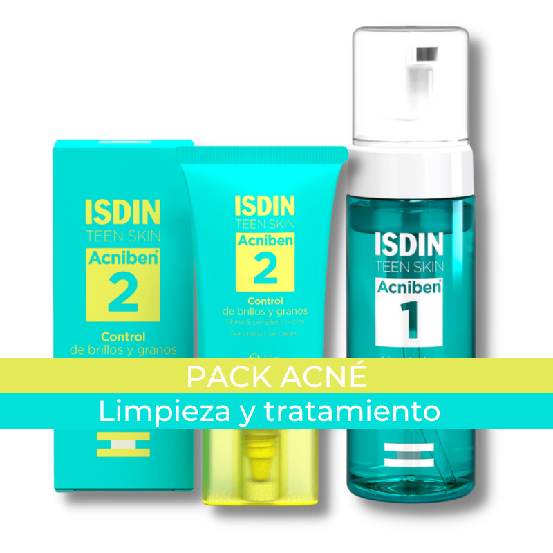 Pack Isdin Acniben Limpiador 200ml Gel Control Granos 40 Ml Salunatur