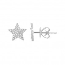 Pendientes estrellas plata 925 con circonitas 1 par