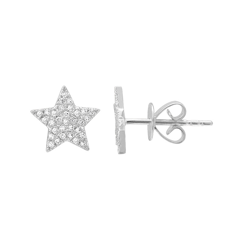 Pendientes estrellas plata 925 con circonitas 1 par