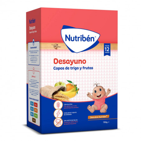 Nutriben papilla desayuno copos trigo frutas 750 gr