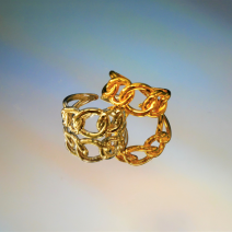 Anillo bañado en oro de plata