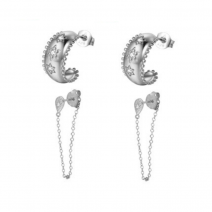 Pendientes plata 925 y circonitas 2 pares