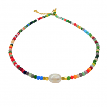 Collar de piedras y acero inoxidable SLN