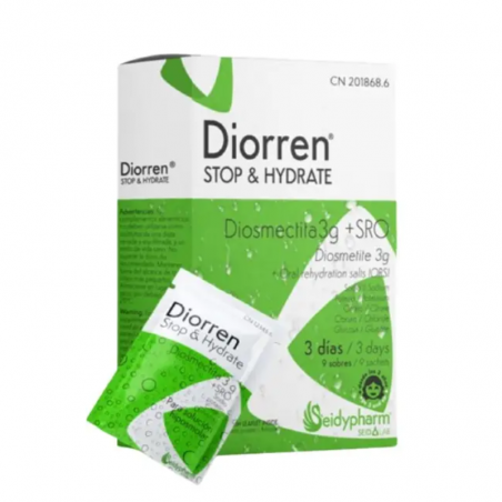 Diorren stop&hydrate 9 sobres