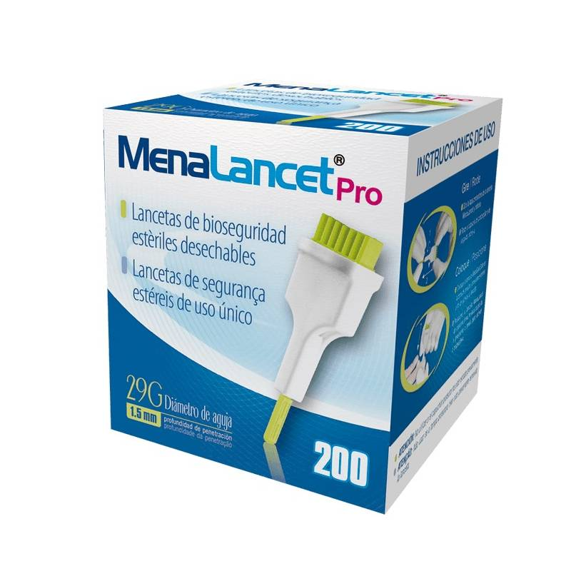 Lancetas menalancet pro 29 g 200 uds