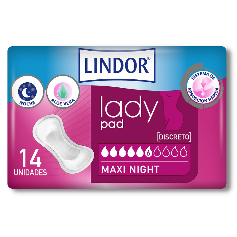 Lindor Lady Pad Maxi Night 6 drops