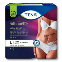 Tena Silhouette Blanc Cintura Baja Talla Grande (L) 10 uds