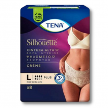 Tena Silhouette Crema Cintura Alta Talla Grande (L) 8 uds