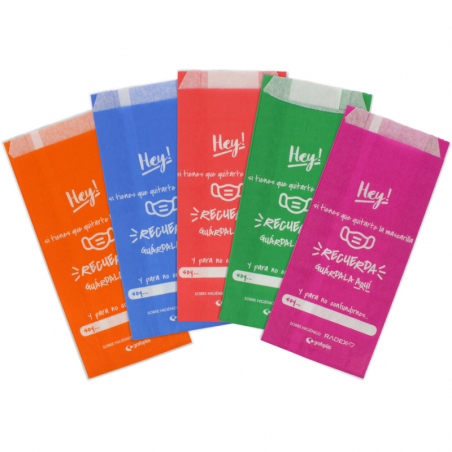 Pack 10 bolsas papel con fuelle azul radex