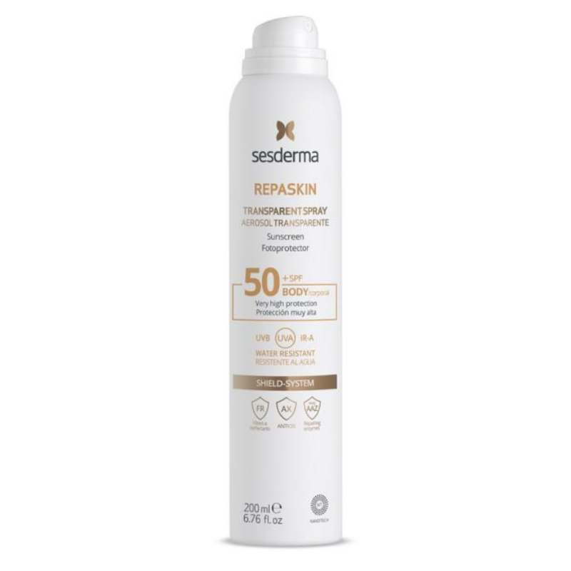 Sesderma repaskin spray transparente spf50+ 200 ml