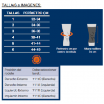 Rodillera control lateral o medial  rotula 3-tex advance ref: 7117d izda talla 4