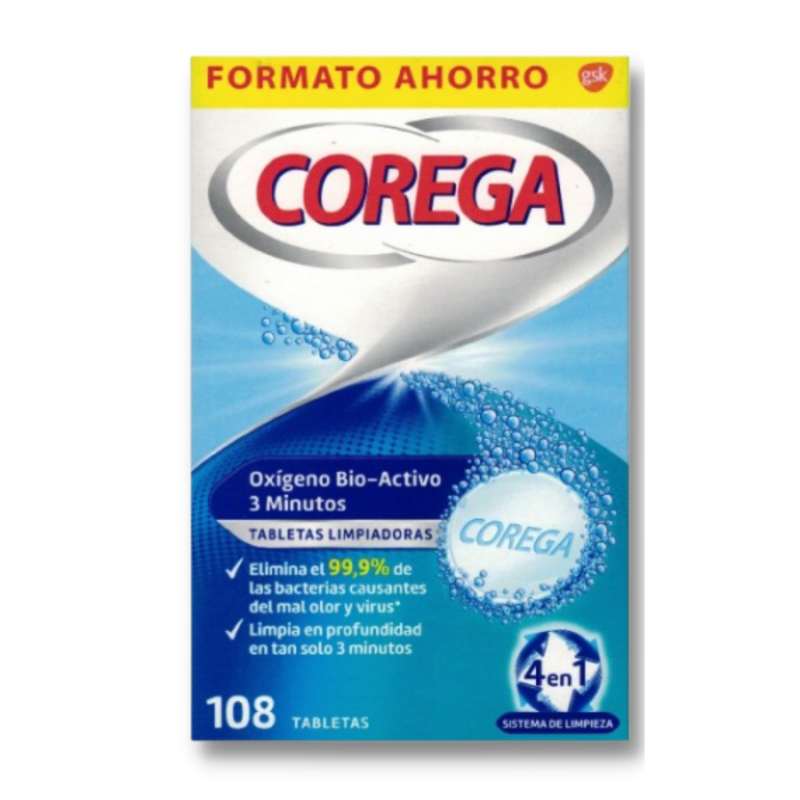 Corega oxigeno 108 tabletas (67+41 gratis)