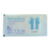 Guantes de látex talla 8,5 con polvo 100 uds estériles quirúrgicos Naturflex