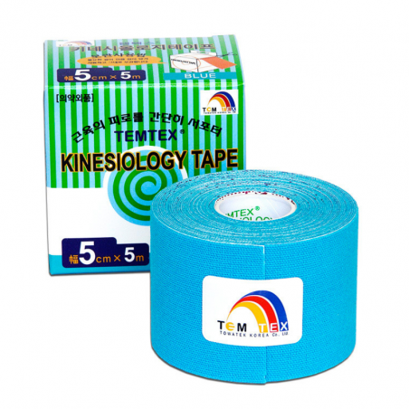 Cinta kinesiológica azul 5 m x 5 cm kinesiotape cure tape 1 ud