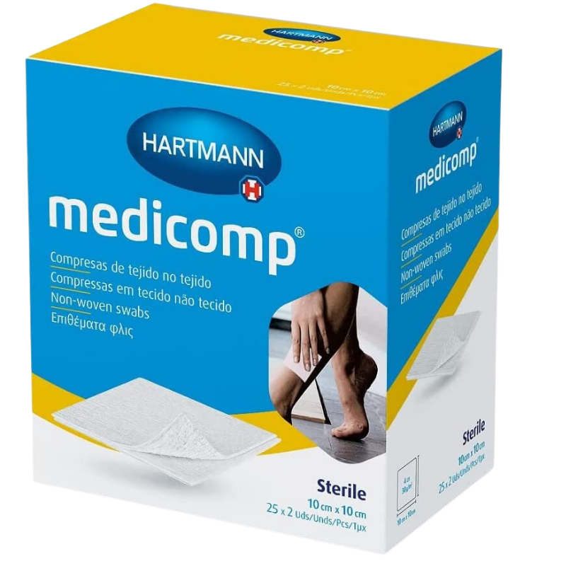 Medicomp compresas non woven 10x10 cm 25 sobres 2 uds (50 uds)