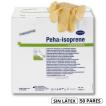 Guantes peha isoprene Talla 6,5 sin látex sin polvo 50 pares