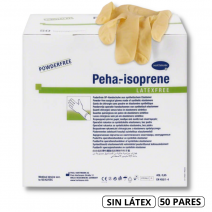 Guantes peha isoprene Talla 6 sin polvo 50 pares sin látex