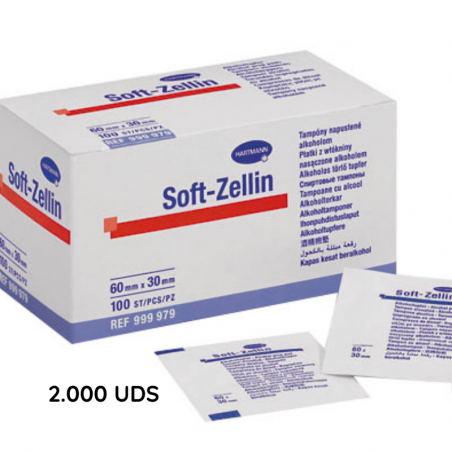 Toallitas de alcohol soft zellin 20 cajas de 100 uds