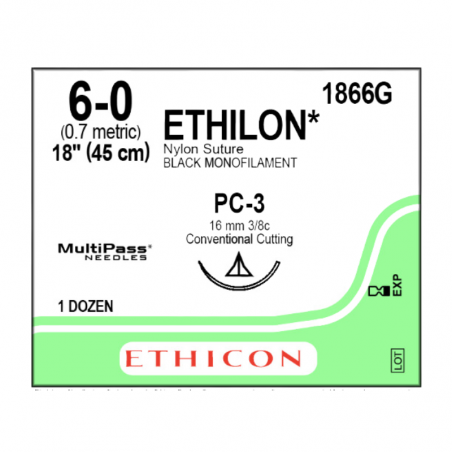 Sutura ethilon 6/0 ref:1866g caja 12 uds