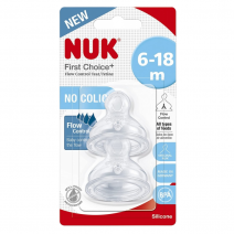 Nuk tetina silicona flujo variable 6-18 meses 2 uds